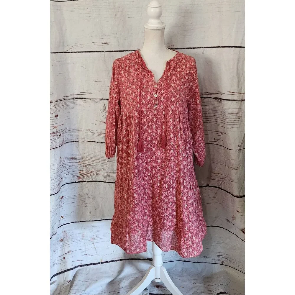 Scandal Italy Ordell Tiered Boho Dress Size Medium
